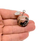 Hand-carved Apple Crystal energy gemstone from GemstoneGO, 25mm home decor crystal with intricate crystal carving.