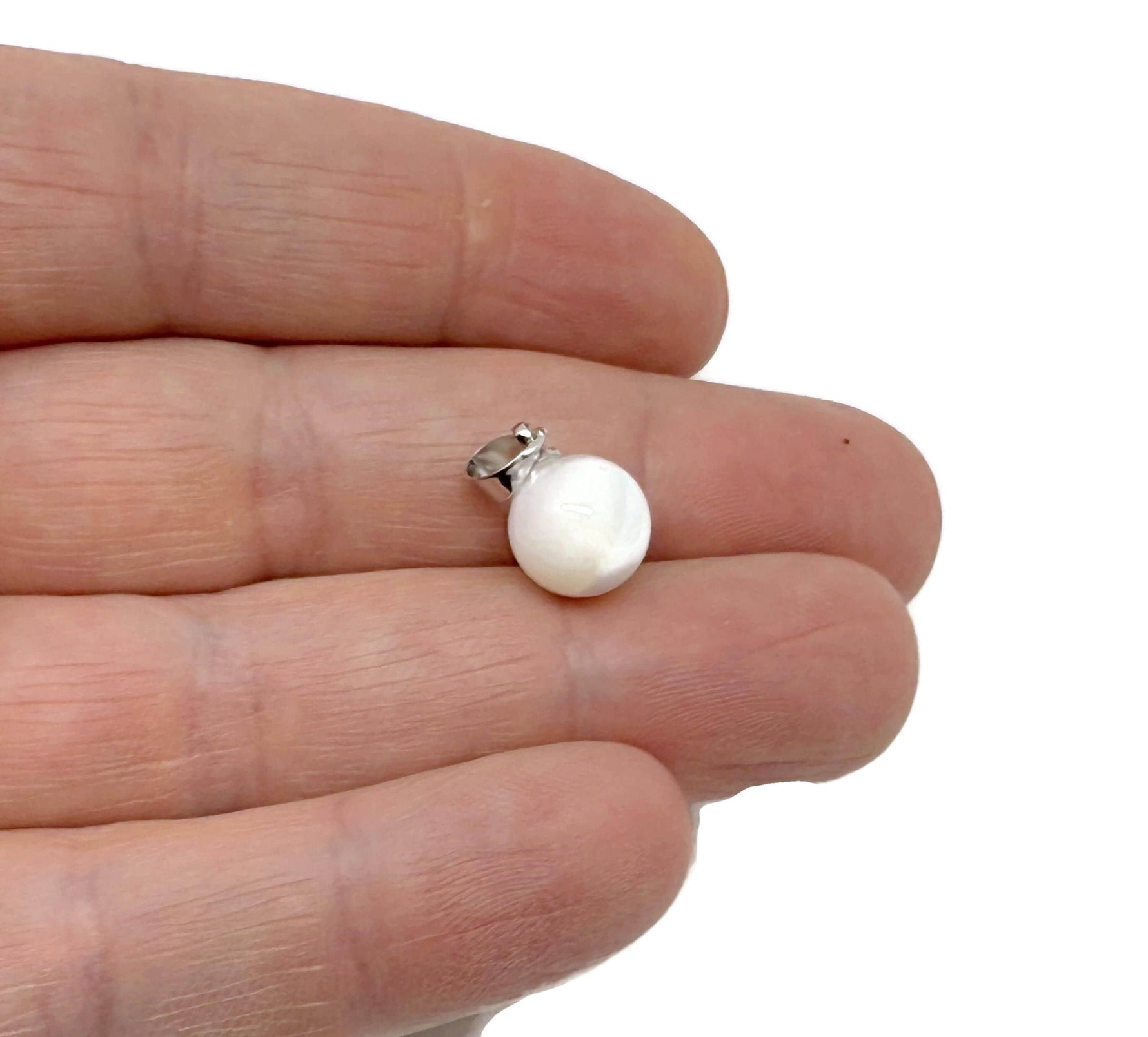 Natural pearl ball and sea shell gemstone pendant by GemstoneGO, showcasing a elegant pendant with organic gemstone accents.