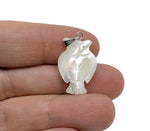 Natural pearl and sea shell owl pendant with gemstone accents, crafted by GemstoneGO for a unique jewelry piece.