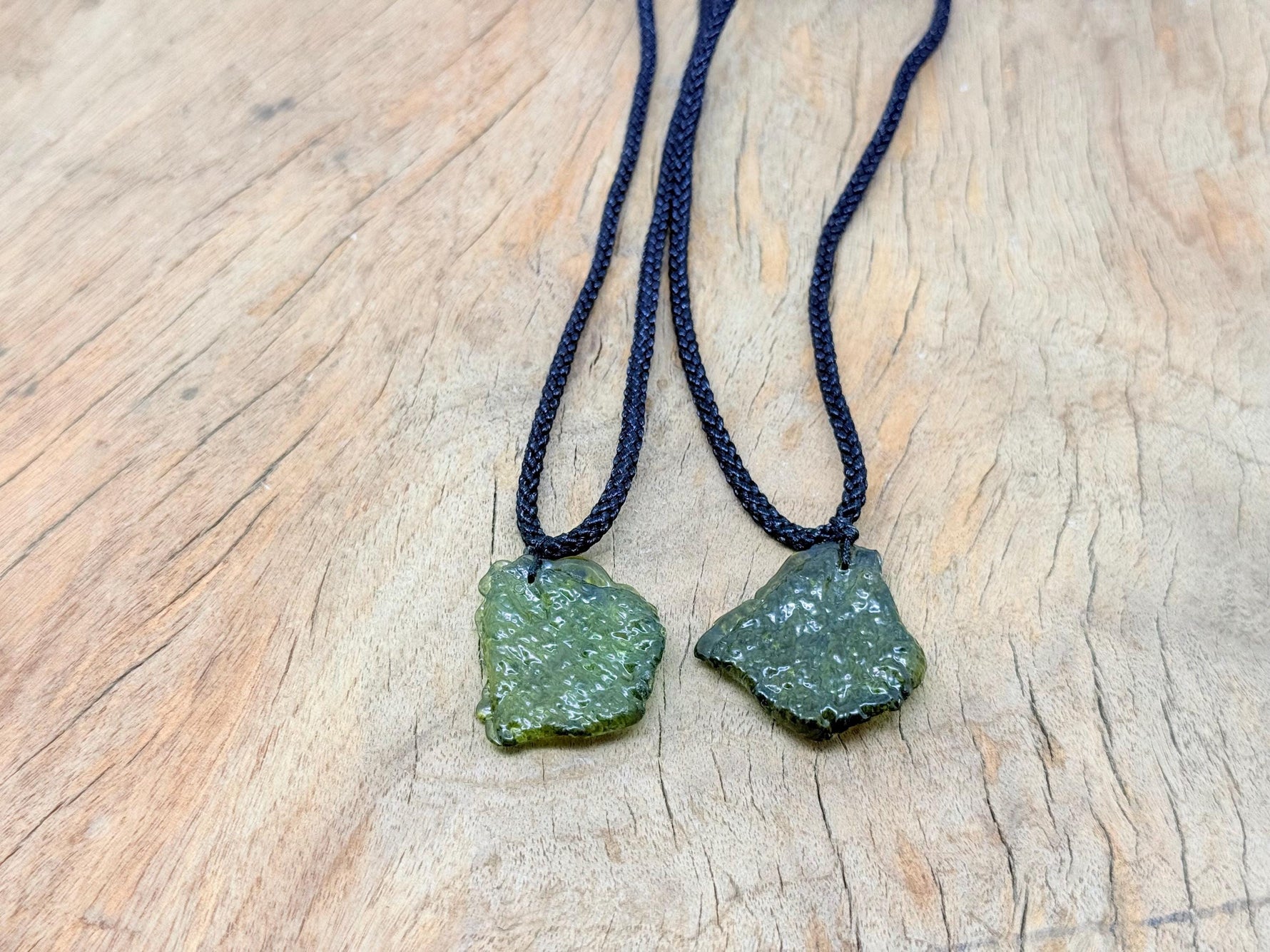 Silver Moldavite necklace featuring a genuine green Moldavite stone, ideal for spiritual growth and unique gemstone jewelry.
