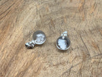Mini snowflake clear quartz ball crystal pendant by GemstoneGO, showcasing a polished transparent quartz sphere on a simple chain.