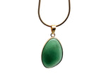 Dainty Aventurine gold gemstone pendant from GemstoneGO, featuring a polished green aventurine charm for jewelry DIY projects.