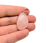 Dainty silver gemstone pendant featuring a rose quartz gemstone, ideal for DIY jewelry making by GemstoneGO.