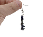Silver dangle crystal chip earrings by GemstoneGO, minimalist jewelry with sparkling crystal chips, perfect for elegant everyday wear.