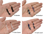 Silver Crystal Chip Dangle Earrings by GemstoneGO featuring minimalist design and sparkling gemstone accents.