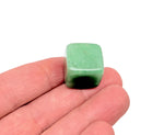 Handmade 16mm aventurine cube gemstone carved stone from GemstoneGO, showcasing smooth, polished green aventurine with natural inclusions.