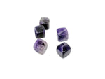 Handmade 16mm amethyst cube stone from GemstoneGO, featuring carved details and rich purple color.