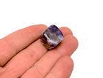 Handmade 16mm amethyst cube stone from GemstoneGO, carved with natural purple facets, ideal for jewelry or collection.