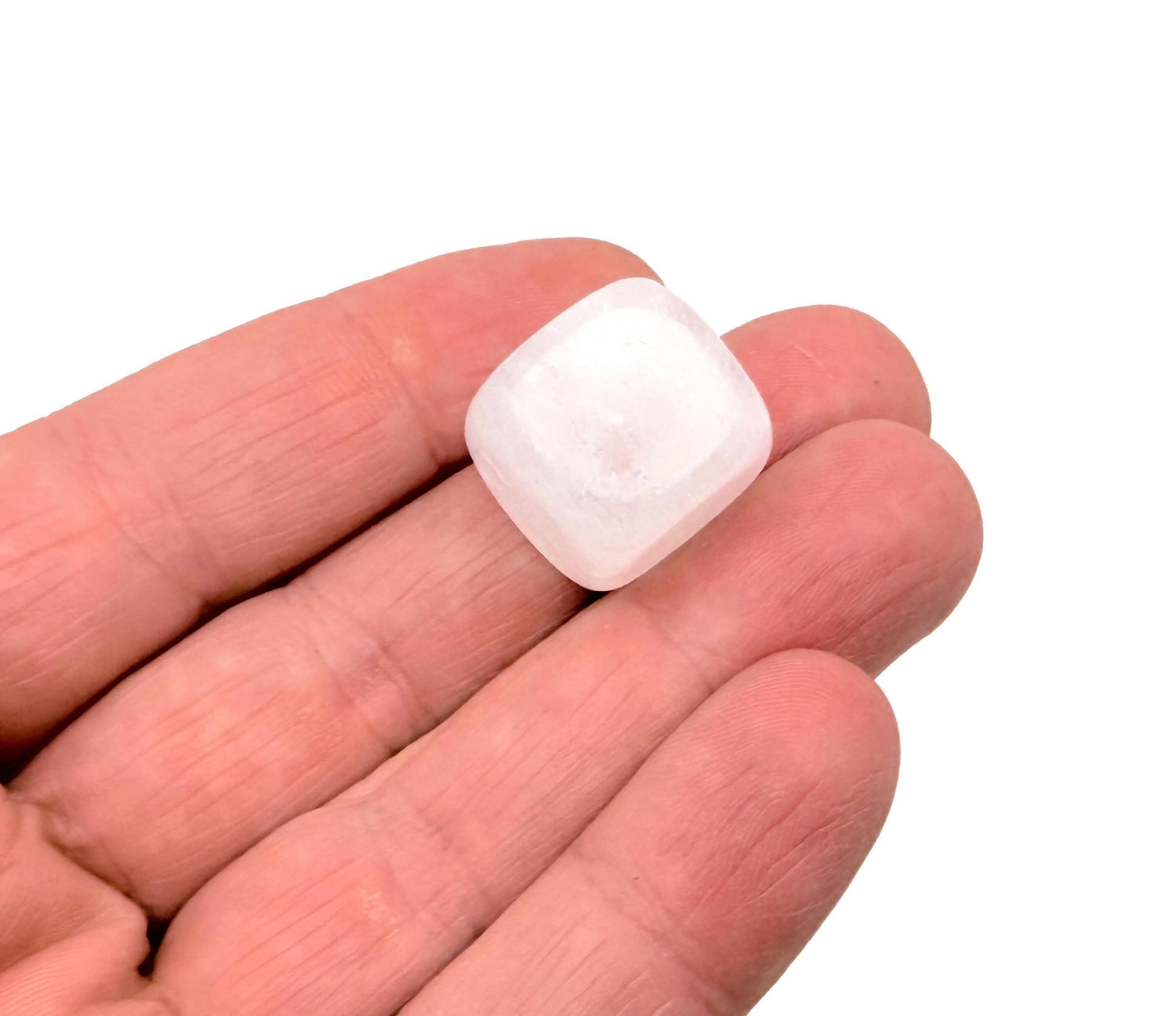 Clear Quartz Cube Stone - Handmade Carved - 16mm - FL1096