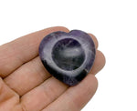 Amethyst heart-shaped worry stone from GemstoneGO, soothing crystal with polished surface, ideal for stress relief and meditation.