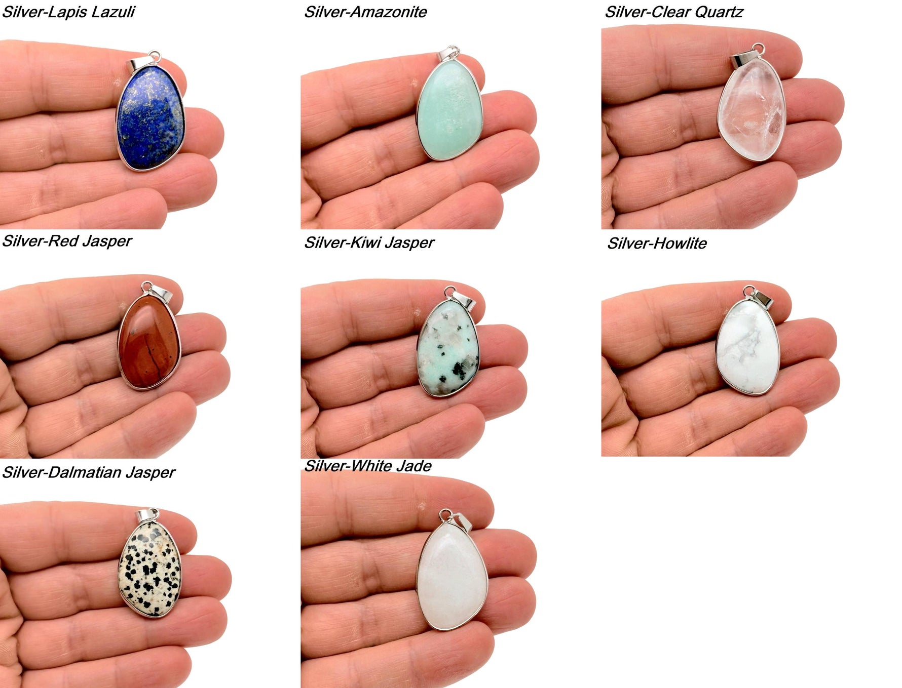 Dainty gemstone pendant by GemstoneGO featuring a gold and silver crystal charm with a birthstone, perfect for jewelry DIY projects.