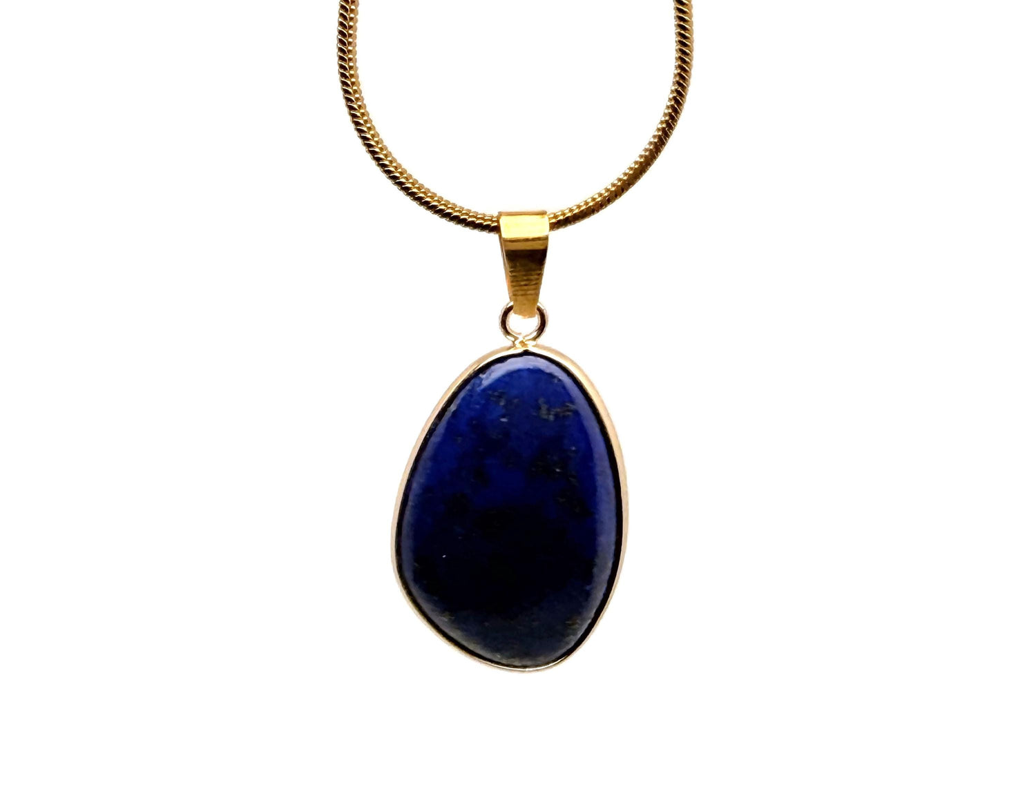 Pendentif en lapis-lazuli doré - Pendentif délicat en cristal - Breloque pierre de naissance - Breloques à créer soi-même - Breloque cadeau - NC1739