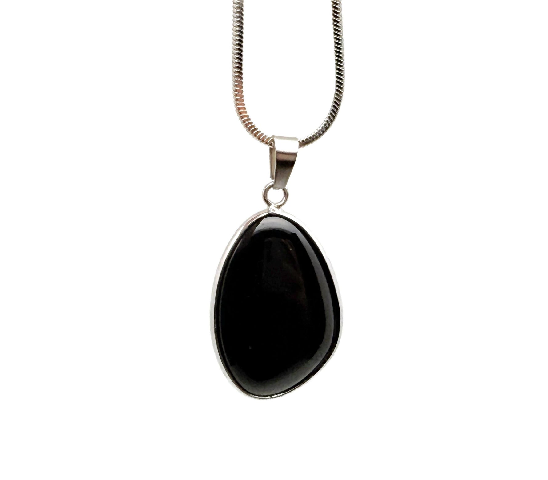 Dainty obsidian silver gemstone pendant with intricate charm design, perfect for DIY jewelry making by GemstoneGO.