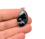 Dainty silver gemstone pendant featuring a polished amethyst stone, ideal for DIY jewelry making from GemstoneGO.