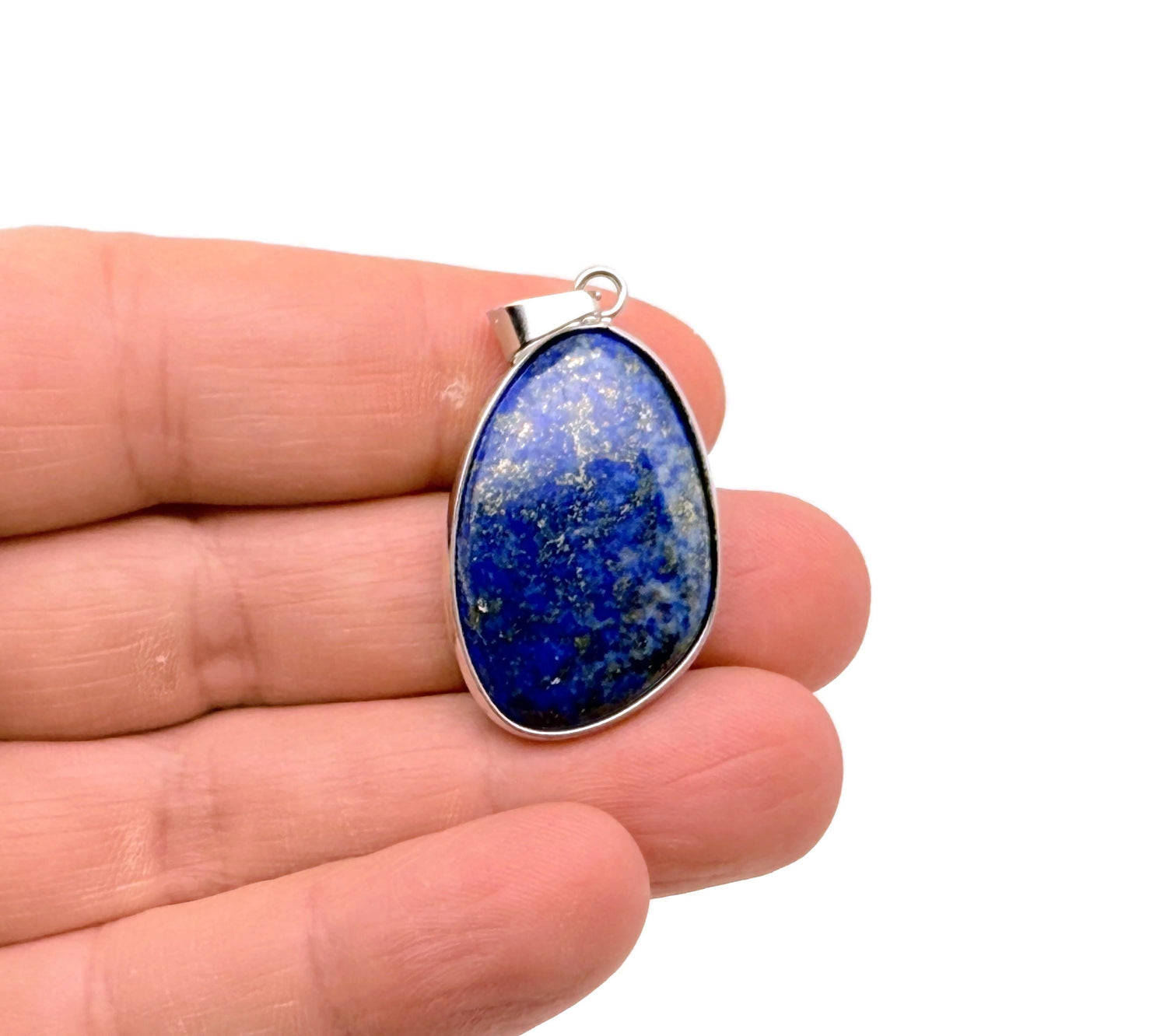 Pendentif en argent et lapis-lazuli - Pendentif délicat en cristal - Breloque pierre de naissance - Breloques pour bijoux à faire soi-même - Breloque cadeau - NC1752