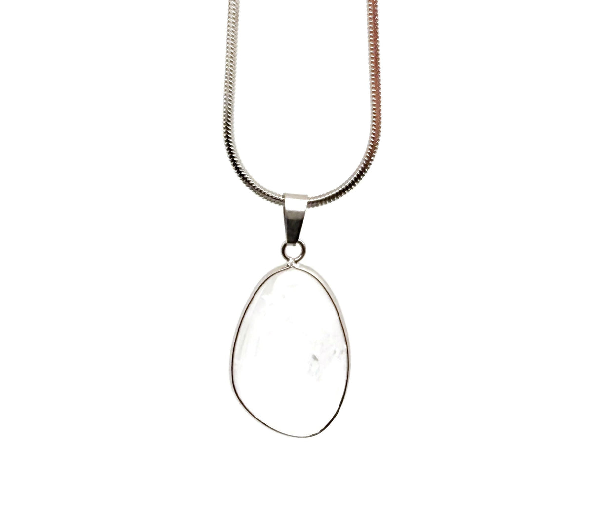 Dainty silver pendant with clear quartz gemstone charm, perfect for DIY jewelry making, by GemstoneGO.