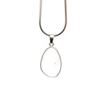 Dainty silver pendant with clear quartz gemstone charm, perfect for DIY jewelry making, by GemstoneGO.