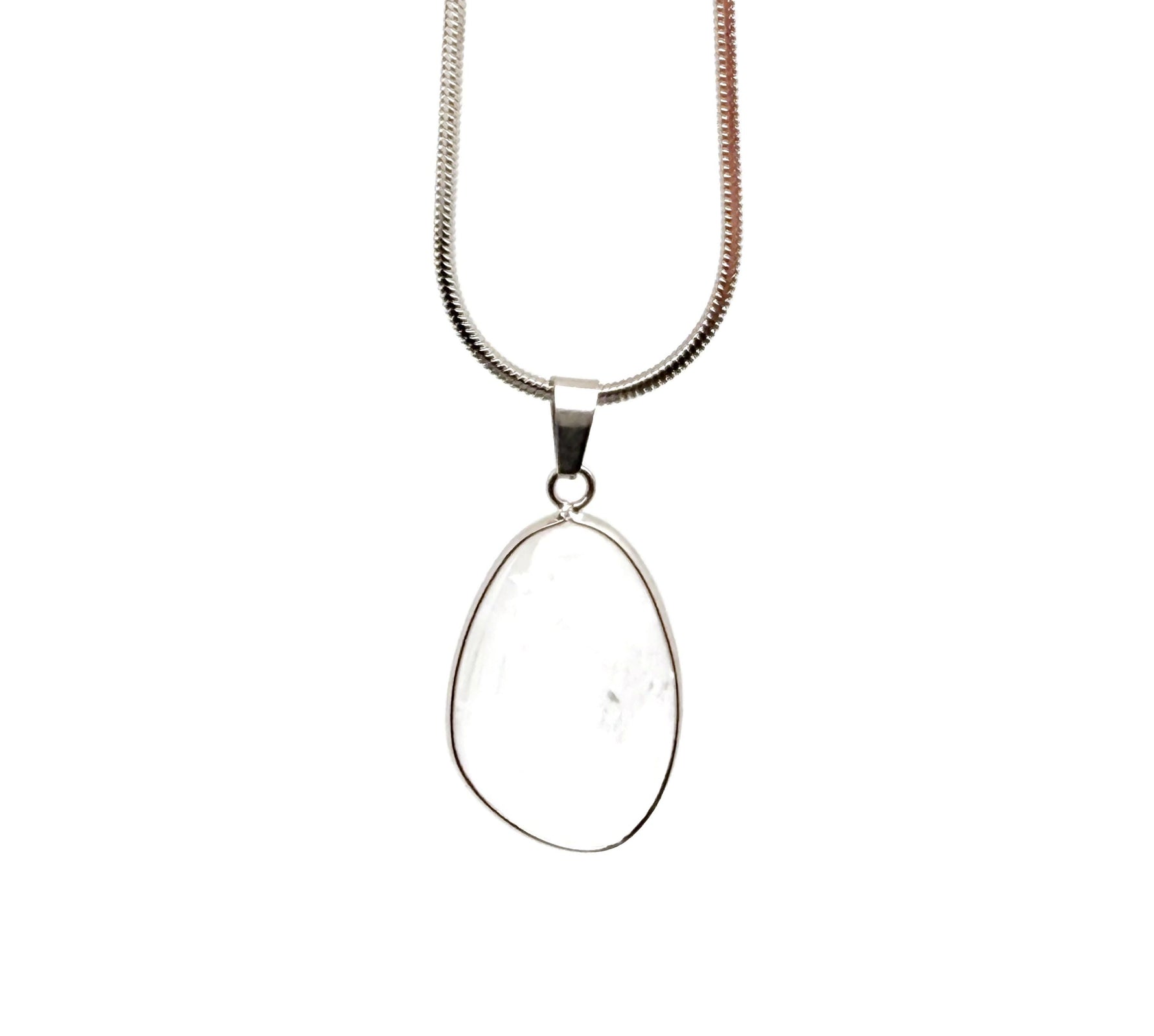 Dainty silver pendant with clear quartz gemstone charm, perfect for DIY jewelry making, by GemstoneGO.