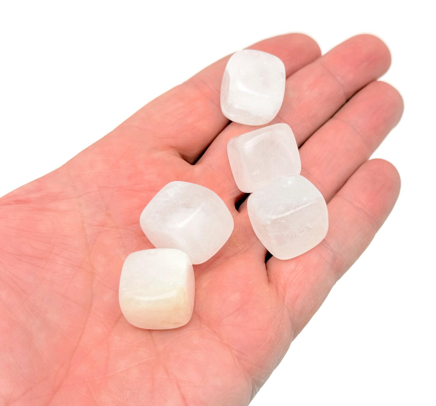 Clear Quartz Cube Stone - Handmade Carved - 16mm - FL1096