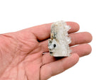Squirrel-shaped quartz gemstone carving by GemstoneGO, detailed natural stone sculpture of a squirrel on a polished surface.