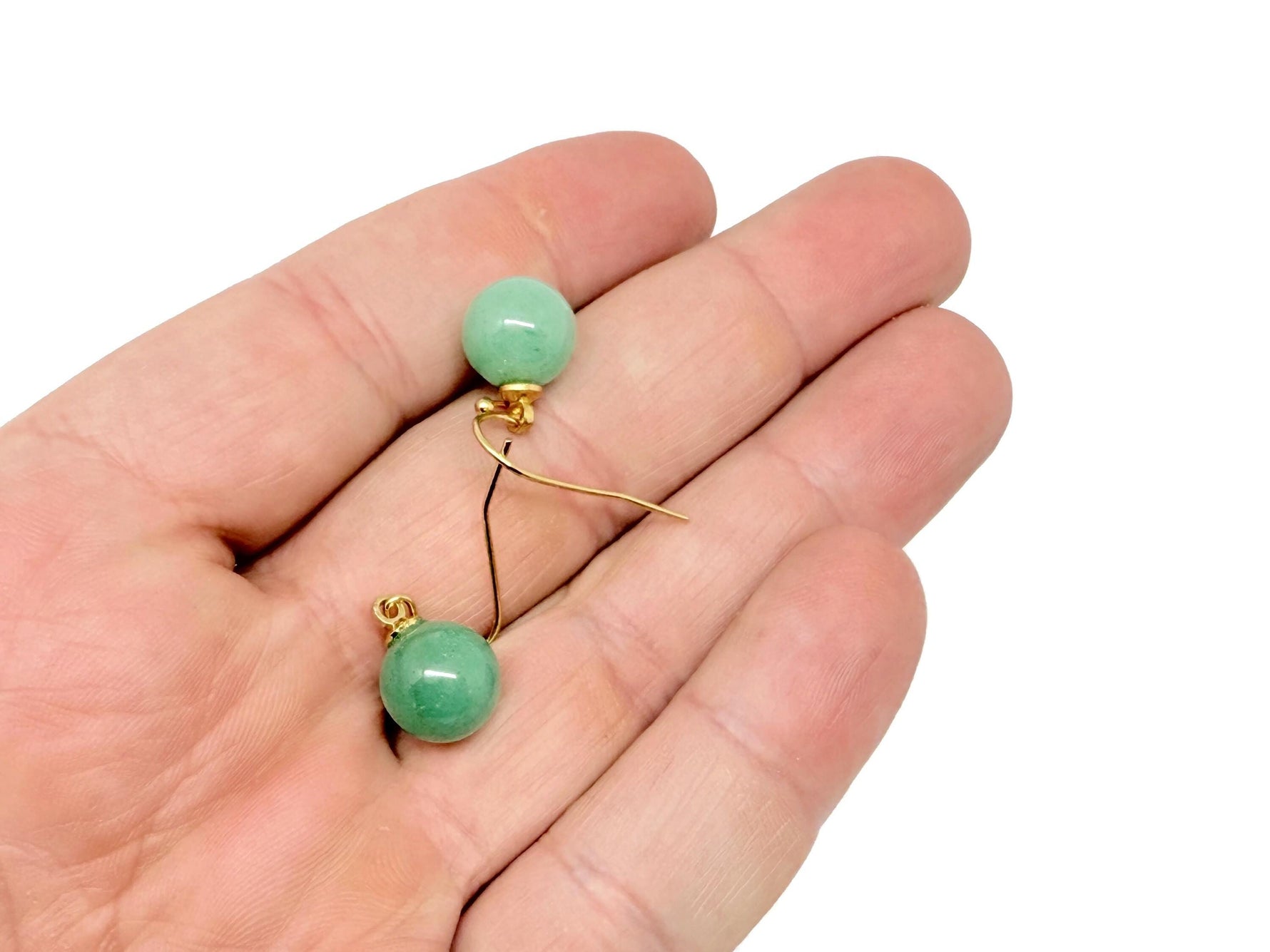 Gold ball crystal earrings with colorful gemstone accents from GemstoneGO, showcasing elegant jewelry design.