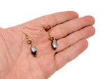 Gold Terahertz Drop Crystal Earrings by GemstoneGO featuring elegant gemstone drops for a stylish accessory.