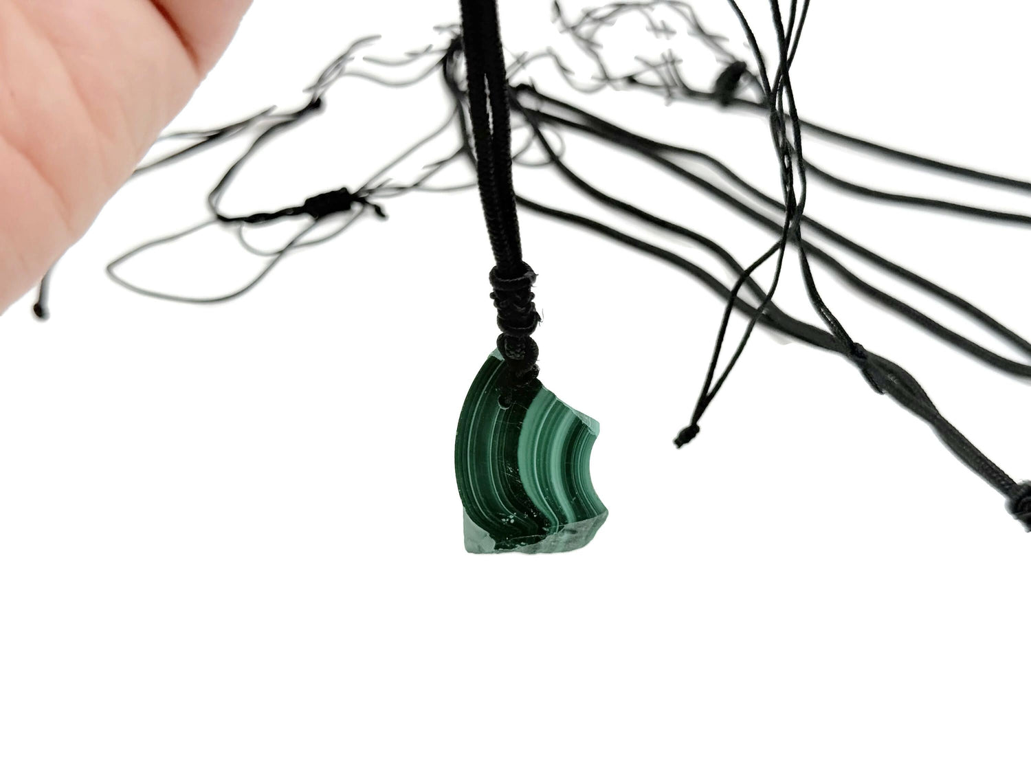Malachite Crystal Necklace - Adjustable Cord - NC1780