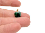 Malachite apple-shaped crystal pendant from GemstoneGO, featuring vibrant green semi-precious gemstone jewelry.