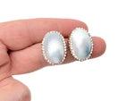Elegant blue pearl jewelry set by GemstoneGO featuring matching necklace and earrings for bridal or evening wear.