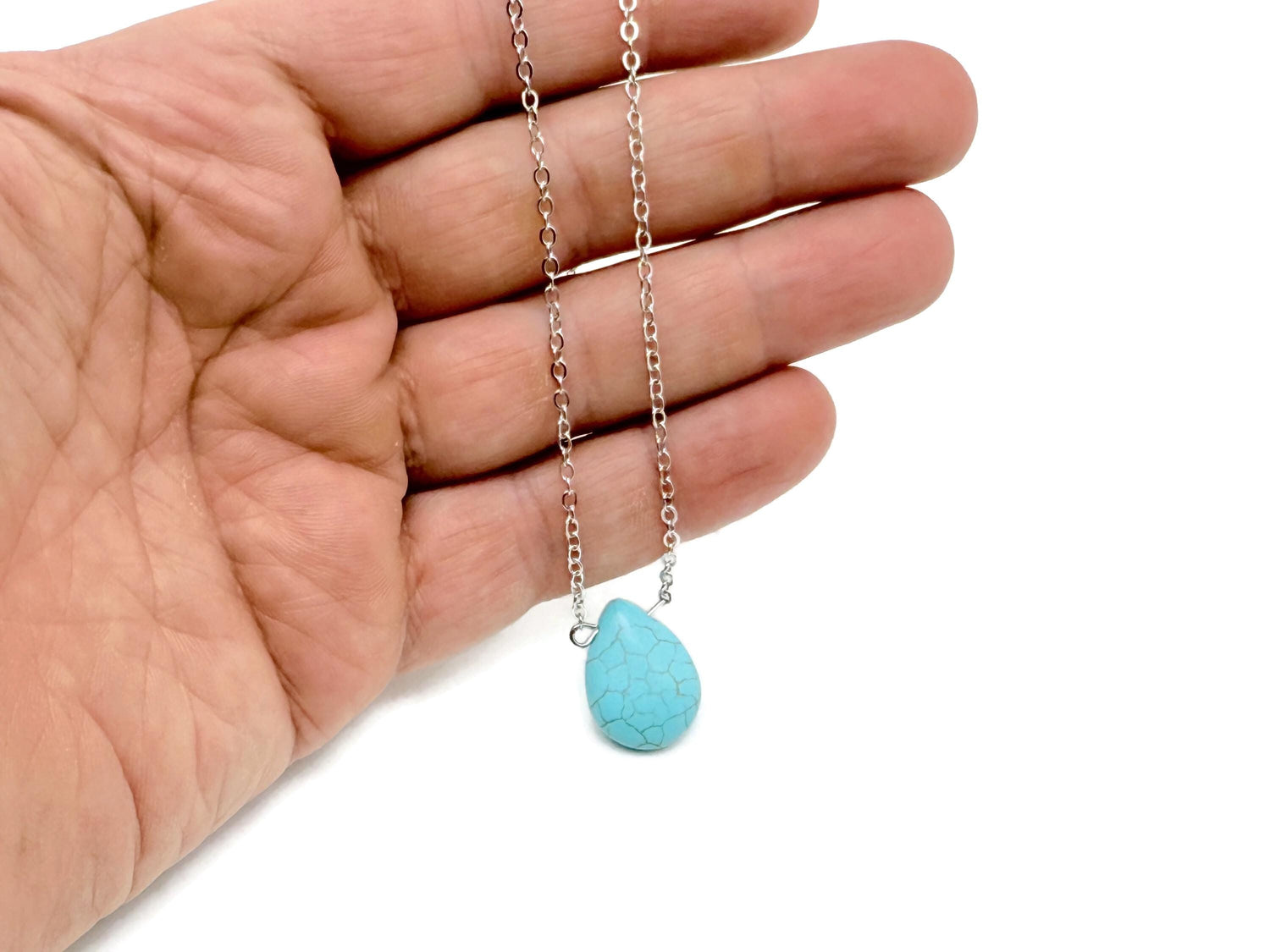 Turquoise Synthetic Necklace - Protection & Balance - NC1792