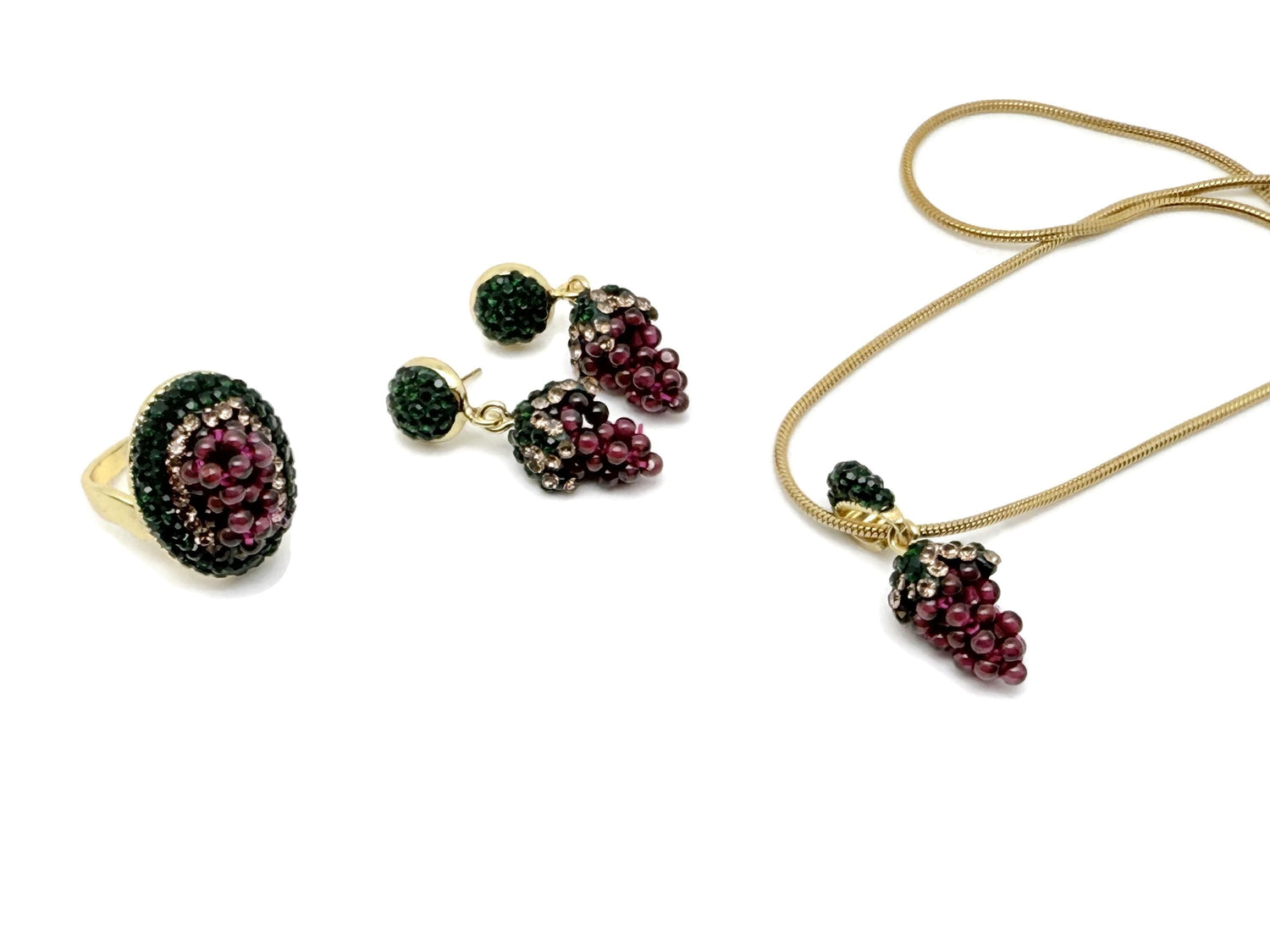 Garnet Grape Jewelry Set - Crystal Gifts - NC1794