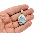 Handmade aquamarine jewelry set with boho chic style, featuring matching necklace and earrings from GemstoneGO.