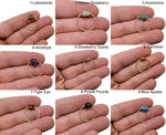 Dainty gold wire rings with natural gemstone crystals from GemstoneGO, featuring mixed colorful gemstone accents.