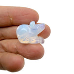 Handmade carved crystal mouse animal figure in various colors, 30mm size, from GemstoneGO.