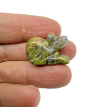 Handmade carved crystal mouse animal figure, 30mm, gemstone sculpture with mixed colorful stones by GemstoneGO.