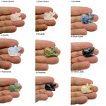 Handmade carved crystal mouse animal figure, 30mm, gemstone sculpture, detailed and natural-looking, from GemstoneGO.