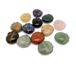 Handmade carved crystal cat paw animal figure, 25mm, with mixed gemstone colors, by GemstoneGO.