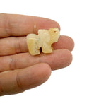 Handmade carved gemstone crystal elephant figurine, 30mm, showcasing detailed craftsmanship and vibrant mixed gemstone colors.