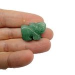Handmade carved crystal elephant figurine, 30mm gemstone animal sculpture by GemstoneGO, showcasing detailed craftsmanship.