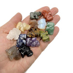 Handmade crystal elephant figurine, carved gemstone animal sculpture, 30mm, in assorted colors from GemstoneGO.