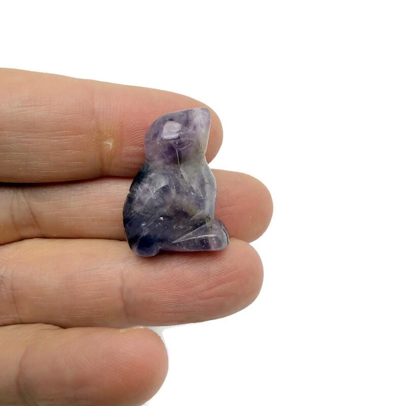 Handmade carved crystal bird animal figure, 30mm, with a mix of colorful gemstones, by GemstoneGO.