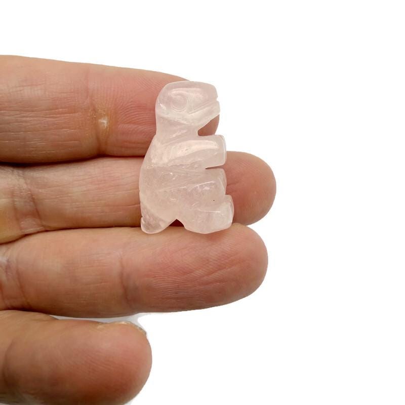 Handmade carved crystal T-Rex dinosaur figure, 30mm, gemstone animal sculpture with colorful mixed gemstones from GemstoneGO.