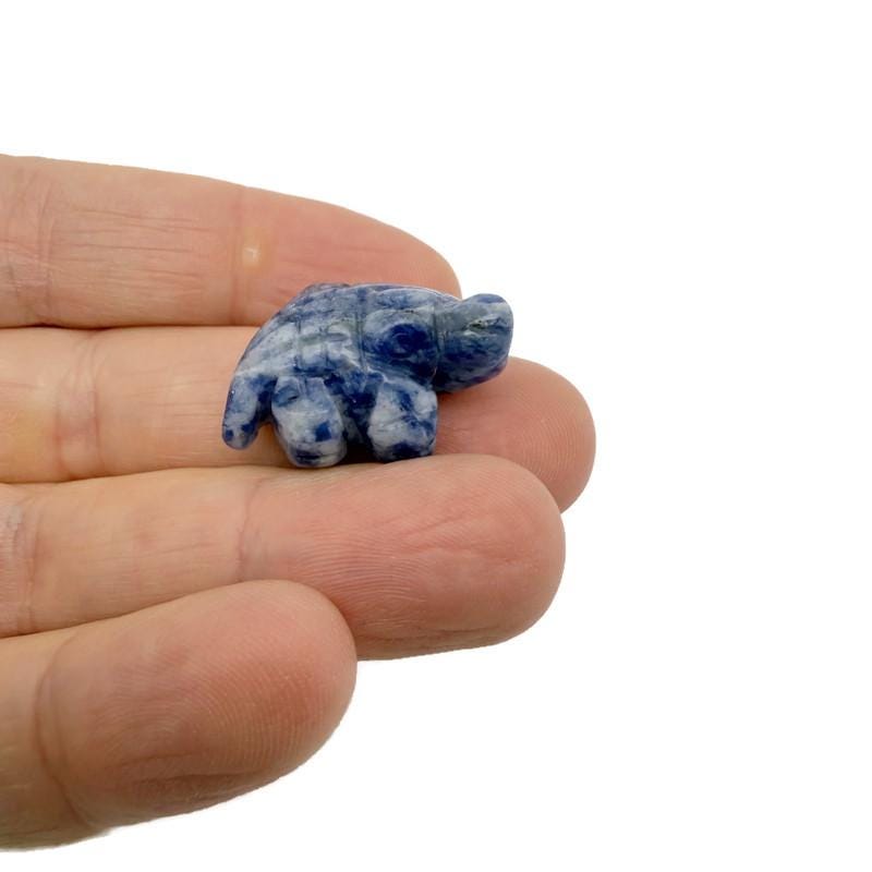 Handmade gemstone crystal crocodile animal figure, 30mm carved stone sculpture with colorful mixed gemstones by GemstoneGO.