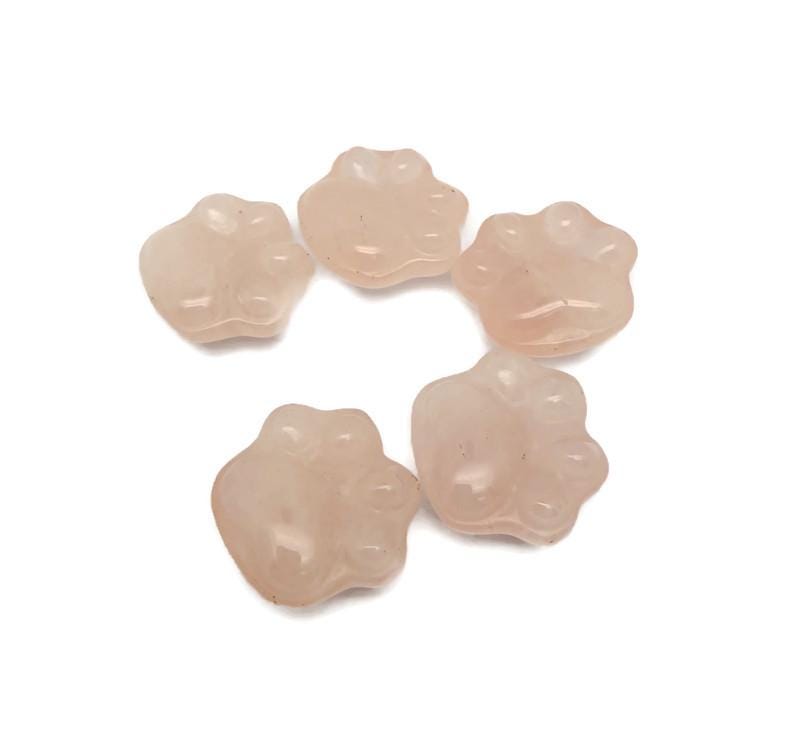 Tallado de pata de oso de cuarzo rosa - 30 mm - HA1244