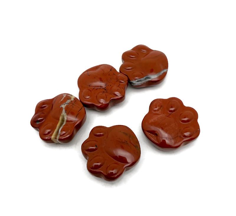 Tallado de cristal de pata de oso de jaspe rojo - 30 mm - HA1248