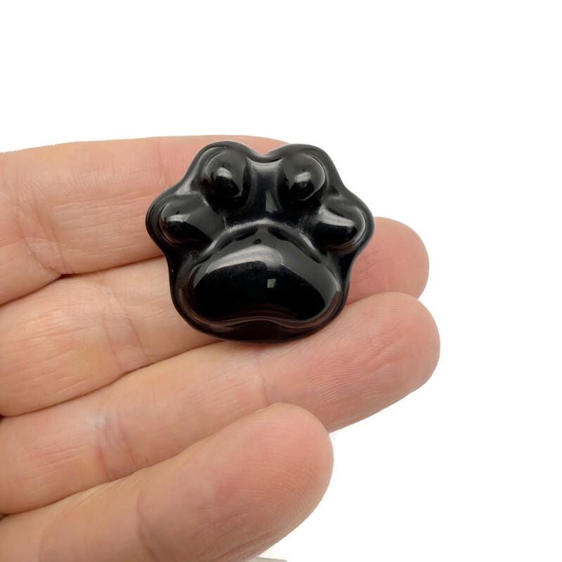 Tallado de cristal de pata de oso de obsidiana - 30 mm - HA1253