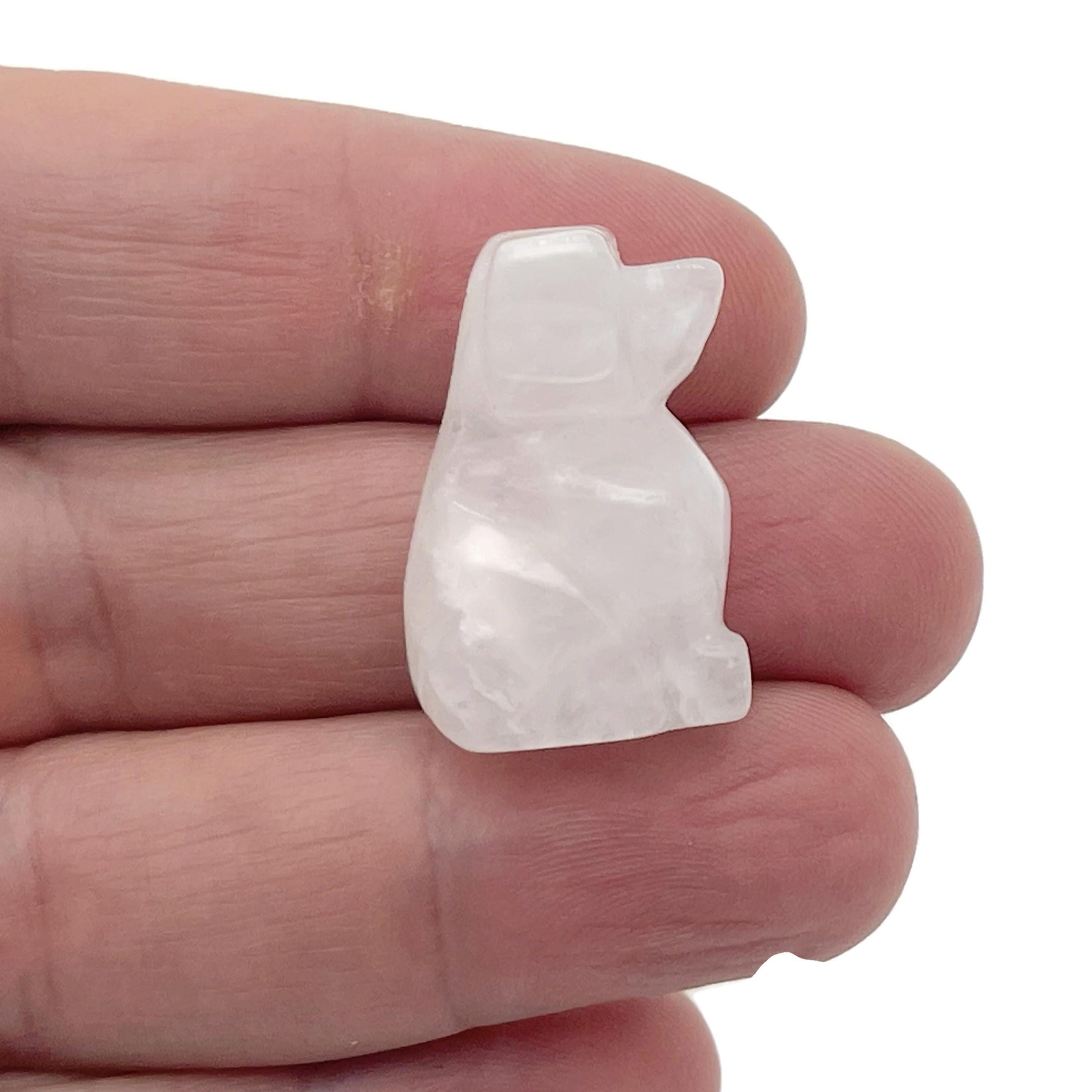 Hand-carved 30mm gemstone crystal dog animal figure by GemstoneGO, featuring a colorful, detailed carved design.