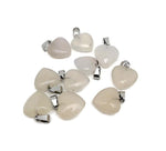 White agate heart pendant from GemstoneGO featuring a mini crystal design, showcasing a polished, smooth gemstone with a delicate heart shape.