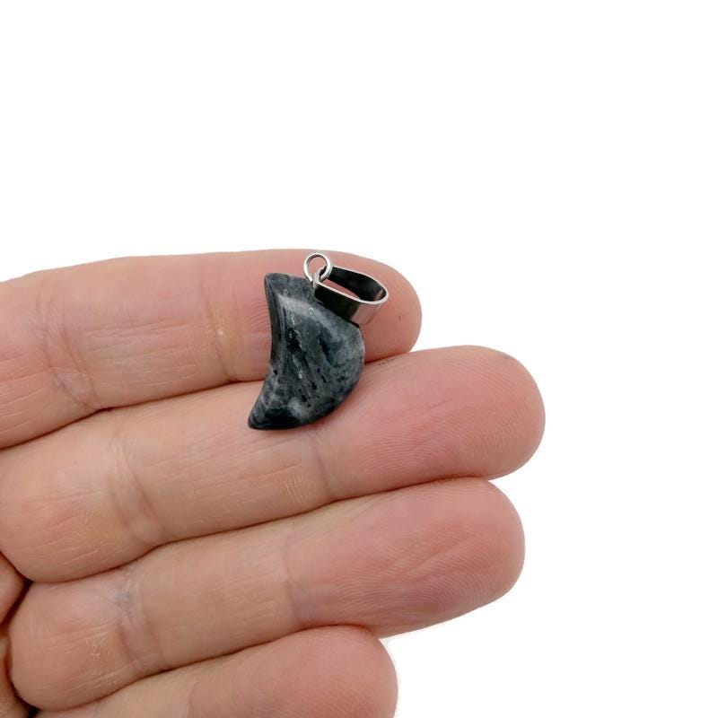 Larvikite Moon Crystal Pendant - Jewelry Making Supplies - MNC1025