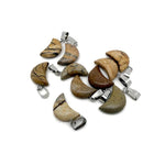 Picture Jasper moon pendant featuring a moon-shaped design with crystal accents, ideal for jewelry making and healing jewelry.